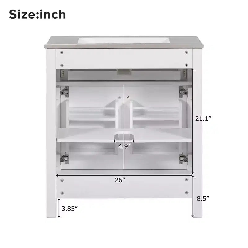 Meuble-lavabo de salle de bain 60 po avec lavabos doubles, ensemble de meuble-lavabo avec portes et tiroir à fermeture amortie
