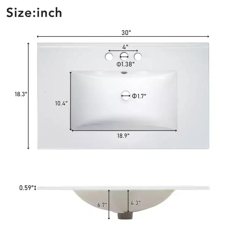 Meuble-lavabo de salle de bain 60 po avec lavabos doubles, ensemble de meuble-lavabo avec portes et tiroir à fermeture amortie