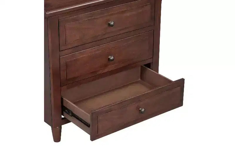 Table d'appoint de rangement à glissière TUYOHW, table de chevet moderne à 3 tiroirs avec pieds en bois d'hévéa, table d'appoint facile à assembler pour chambre à coucher et salon
