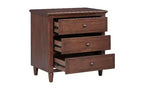 Table d'appoint de rangement à glissière TUYOHW, table de chevet moderne à 3 tiroirs avec pieds en bois d'hévéa, table d'appoint facile à assembler pour chambre à coucher et salon