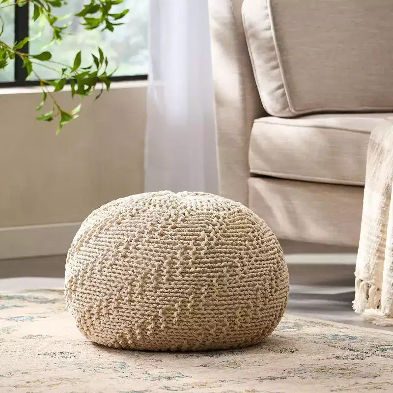 TUYOHW Woven Fabric Bean Bag Chair, Memory Foam Floor Chair for Stylish Comfort, Comfy Sofa Chair for Living Room and Bedroom Decor