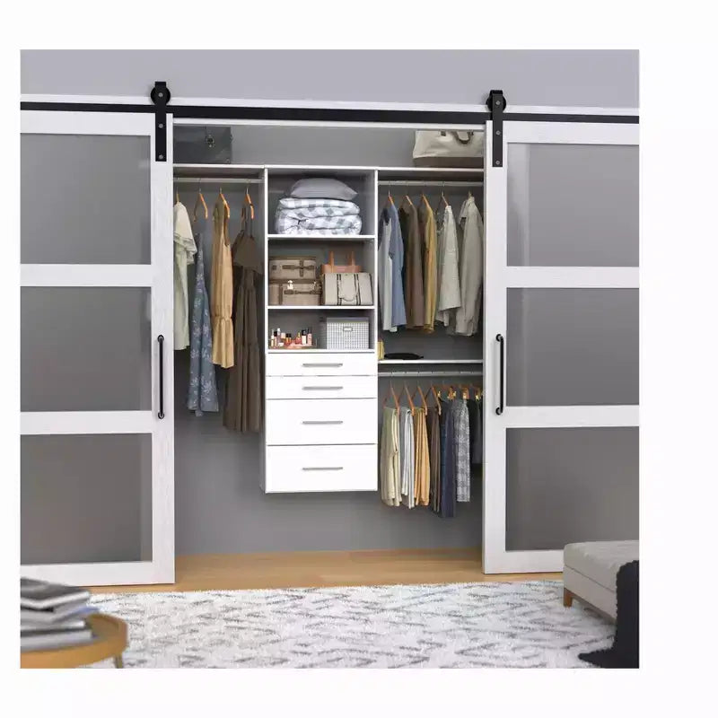 Kit Tour suspendue Suite Symphony 25 po avec 3 étagères supérieures et 4 tiroirs modernes - ClosetMaid