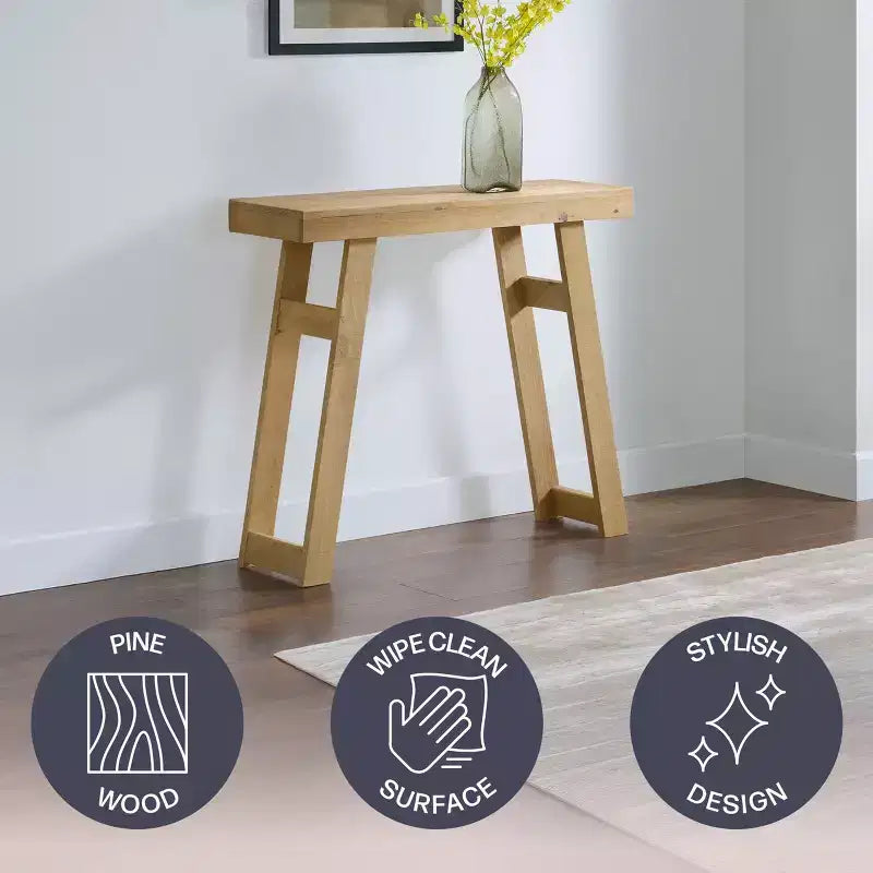 Table Console en Bois Massif Lawas Alaterre Furniture - Table d'entrée de Style Ferme Moderne de 36 Pouces