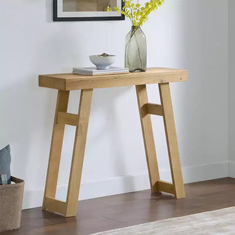 Table Console en Bois Massif Lawas Alaterre Furniture - Table d'entrée de Style Ferme Moderne de 36 Pouces