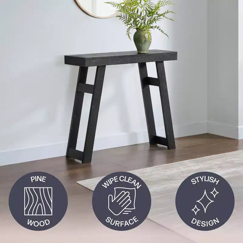 Table Console en Bois Massif Lawas Alaterre Furniture - Table d'entrée de Style Ferme Moderne de 36 Pouces