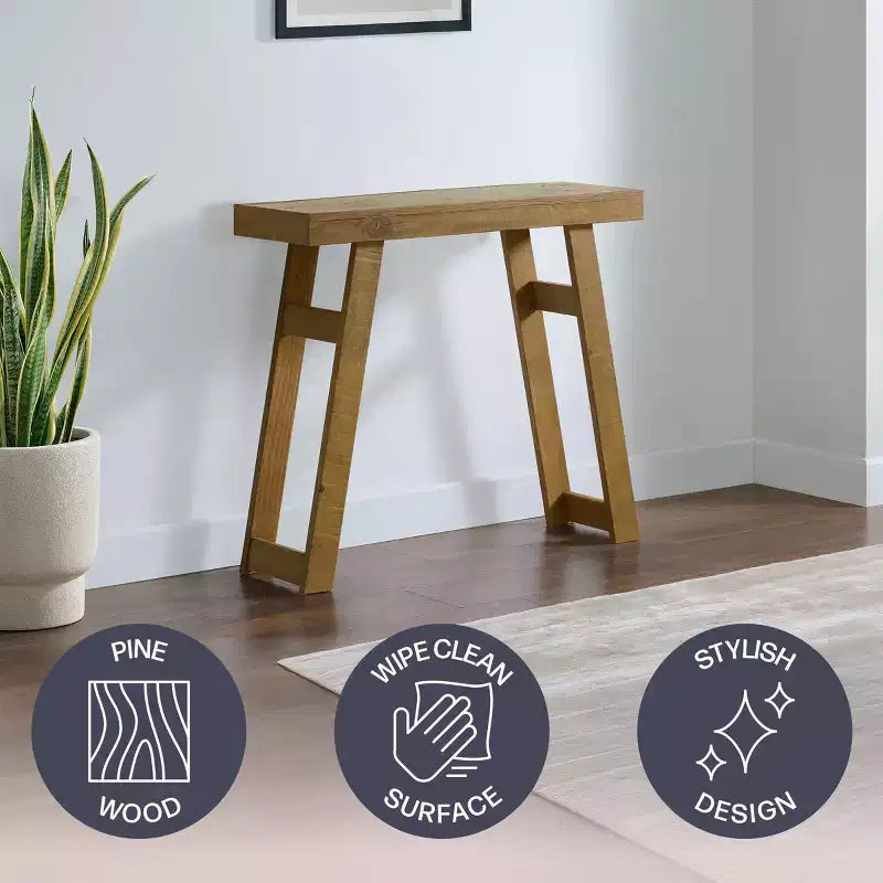 Table Console en Bois Massif Lawas Alaterre Furniture - Table d'entrée de Style Ferme Moderne de 36 Pouces