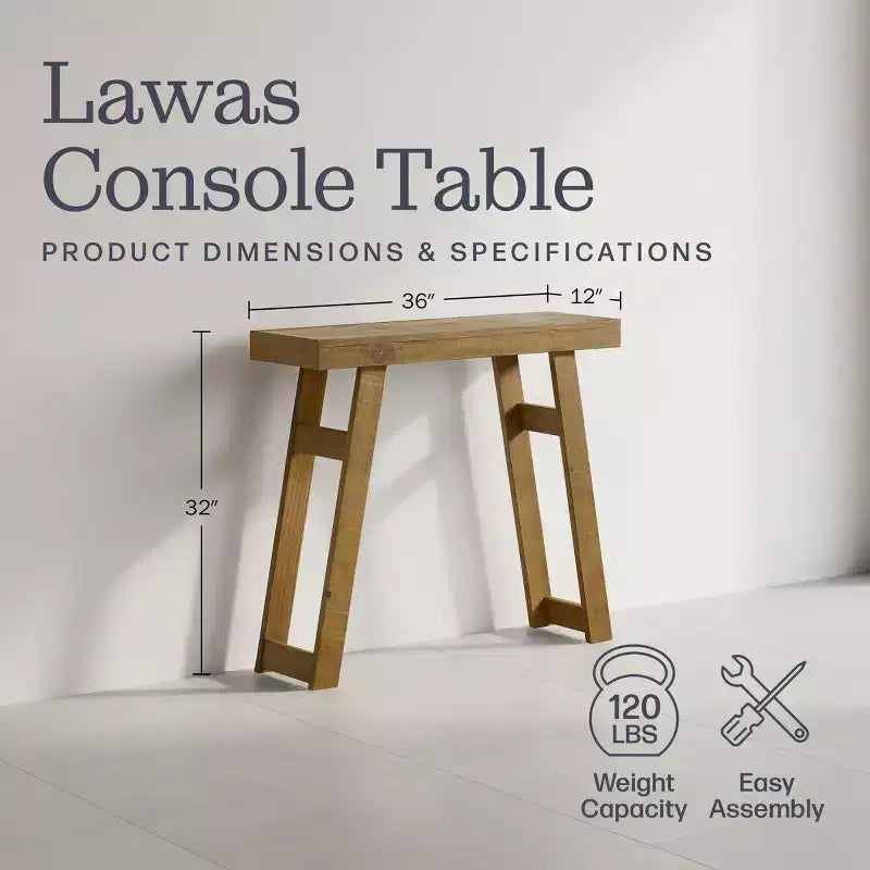 Table Console en Bois Massif Lawas Alaterre Furniture - Table d'entrée de Style Ferme Moderne de 36 Pouces