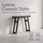Table Console en Bois Massif Lawas Alaterre Furniture - Table d'entrée de Style Ferme Moderne de 36 Pouces