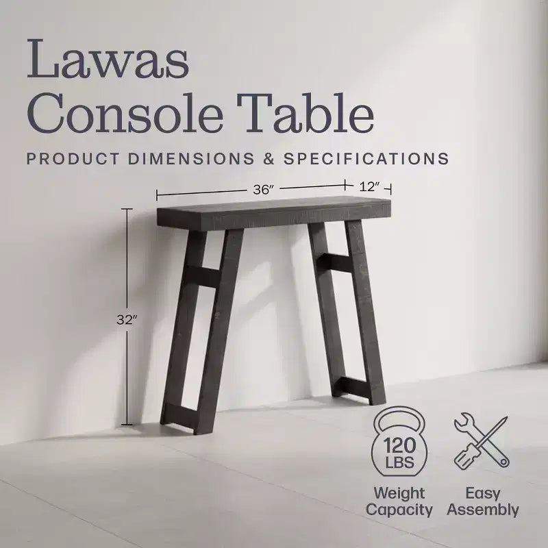 Table Console en Bois Massif Lawas Alaterre Furniture - Table d'entrée de Style Ferme Moderne de 36 Pouces