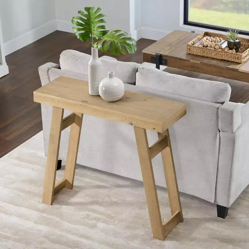 Table Console en Bois Massif Lawas Alaterre Furniture - Table d'entrée de Style Ferme Moderne de 36 Pouces
