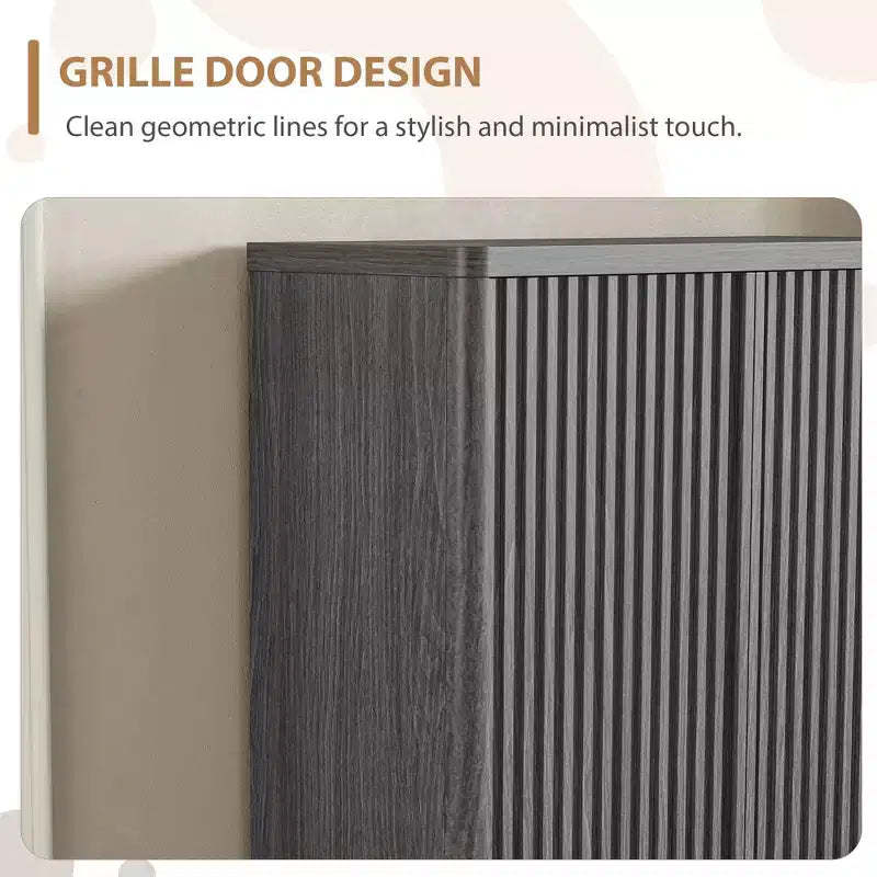 Meuble à chaussures de 80 cm avec porte cannelée, rangement 5 niveaux avec 4 étagères réglables, banc à chaussures rustique pour entrée et couloir