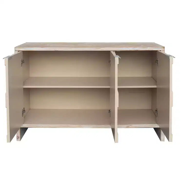 TUYOHW Armoire d'appoint en bois, Buffet à motif hexagonal avec étagères réglables, Desserte de rangement pour salon, entrée, cuisine, salle à manger