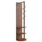 TUYOHW Miroir psyché rotatif moderne avec patère fonctionnelle, miroir sur pied pour chambre à coucher, dressing, noyer