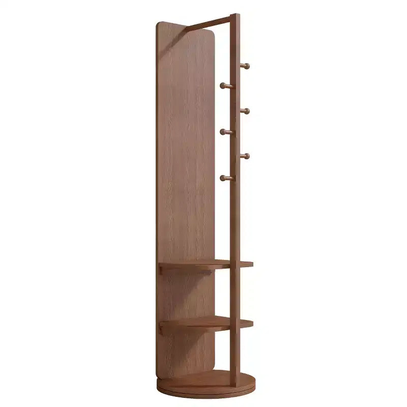 TUYOHW Miroir psyché rotatif moderne avec patère fonctionnelle, miroir sur pied pour chambre à coucher, dressing, noyer