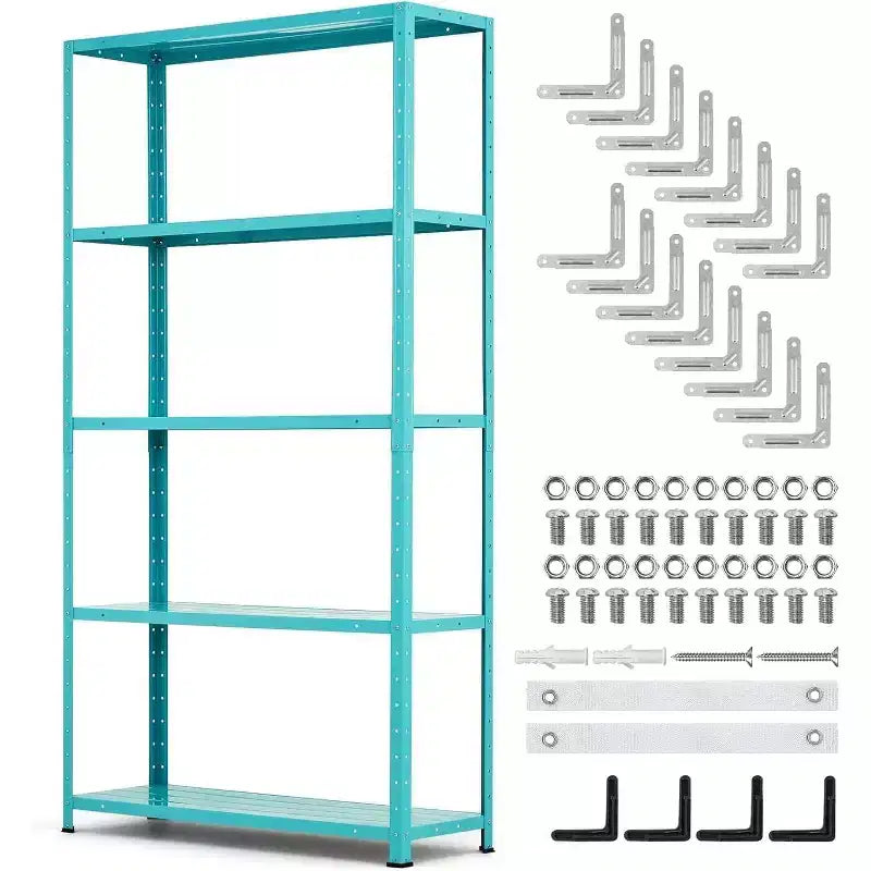 5-Shelf Shelving, Storage Shelves Metal Bookshelves for Storage, Adjustable Garage Shelving Heavy Duty Storage Rack Pantry Shelf Kitchen Shelving
