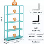 Étagère de rangement à 5 niveaux, étagères métalliques pour le stockage, étagères de garage réglables, support de rangement robuste, étagère de garde-manger, étagère de cuisine