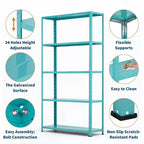 Étagère de rangement à 5 niveaux, étagères métalliques pour le stockage, étagères de garage réglables, support de rangement robuste, étagère de garde-manger, étagère de cuisine