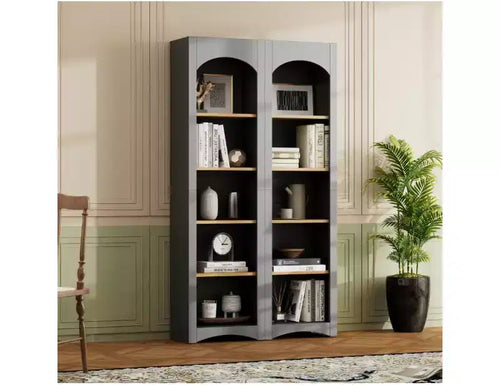 Meuble TV de ferme de 71 pouces, bibliothèque imitation bois avec étagères réglables, rangement multifonctionnel pour salon, chambre à coucher, bureau à domicile