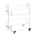 VEVOR Acrylic Table with Wheels, 2 Tiers Mobile Cart Table, Modern Rolling Acrylic Storage Desk, Clear Nightstand Side End Desk,12x16.3x18.9 in,Clear