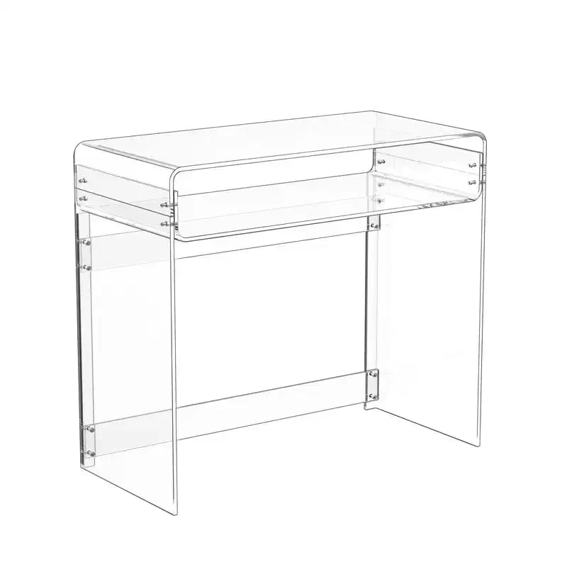 VEVOR Acrylic Table, 2 Tiers Clear End Table with Storage Shelf, Modern Rectangle Acrylic Side Desk,Thick Desk Nightstand,15.7 x 33.5 x 29.5 in,Clear