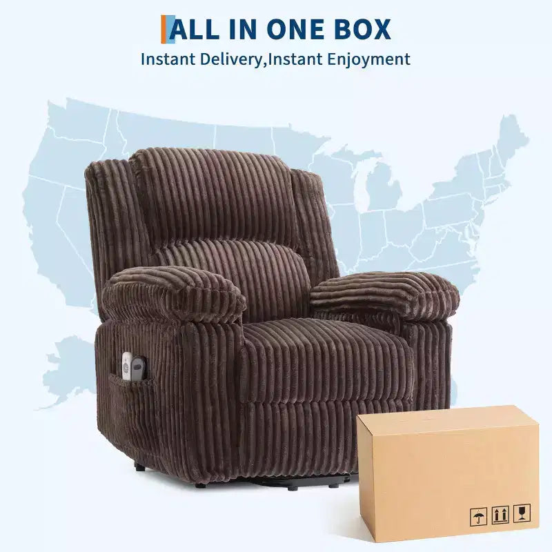 Canapé inclinable, fauteuil releveur inclinable avec chauffage et massage - Siège rembourré moelleux avec soutien dorsal et accoudoirs, conçu pour les personnes âgées et à mobilité réduite.