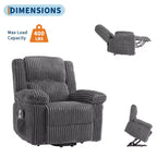 Canapé inclinable, fauteuil releveur inclinable avec chauffage et massage - Siège rembourré moelleux avec soutien dorsal et accoudoirs, conçu pour les personnes âgées et à mobilité réduite.