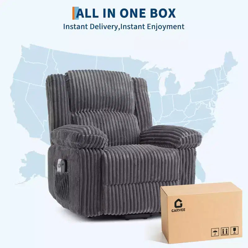 Canapé inclinable, fauteuil releveur inclinable avec chauffage et massage - Siège rembourré moelleux avec soutien dorsal et accoudoirs, conçu pour les personnes âgées et à mobilité réduite.
