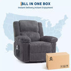 Canapé inclinable, fauteuil releveur inclinable avec chauffage et massage - Siège rembourré moelleux avec soutien dorsal et accoudoirs, conçu pour les personnes âgées et à mobilité réduite.