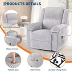 Canapé inclinable, fauteuil releveur inclinable avec chauffage et massage - Siège rembourré moelleux avec soutien dorsal et accoudoirs, conçu pour les personnes âgées et à mobilité réduite.