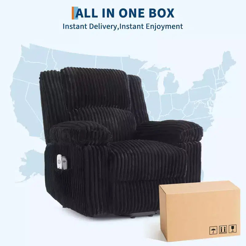 Canapé inclinable, fauteuil releveur inclinable avec chauffage et massage - Siège rembourré moelleux avec soutien dorsal et accoudoirs, conçu pour les personnes âgées et à mobilité réduite.