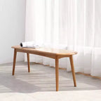 Banc ovale TUYOHW 47.2 en bois de chêne de première qualité, banc de salle à manger chic pour salle à manger et patio, long banc de salle à manger pour 2-3 personnes, capacité de 250 kg