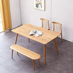 Banc ovale TUYOHW 47.2 en bois de chêne de première qualité, banc de salle à manger chic pour salle à manger et patio, long banc de salle à manger pour 2-3 personnes, capacité de 250 kg