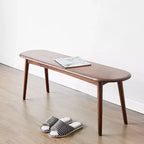 Banc ovale TUYOHW 47.2 en bois de chêne de première qualité, banc de salle à manger chic pour salle à manger et patio, long banc de salle à manger pour 2-3 personnes, capacité de 250 kg