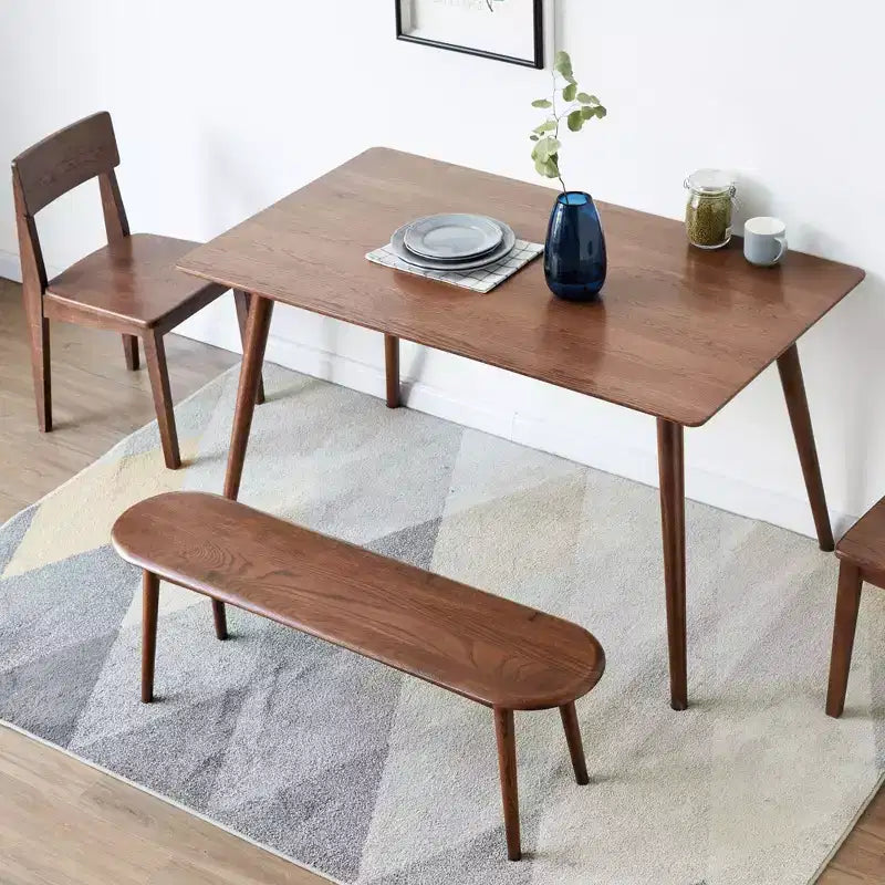 Banc ovale TUYOHW 47.2 en bois de chêne de première qualité, banc de salle à manger chic pour salle à manger et patio, long banc de salle à manger pour 2-3 personnes, capacité de 250 kg