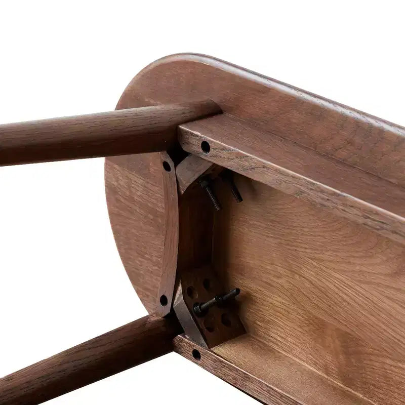 Banc ovale TUYOHW 47.2 en bois de chêne de première qualité, banc de salle à manger chic pour salle à manger et patio, long banc de salle à manger pour 2-3 personnes, capacité de 250 kg