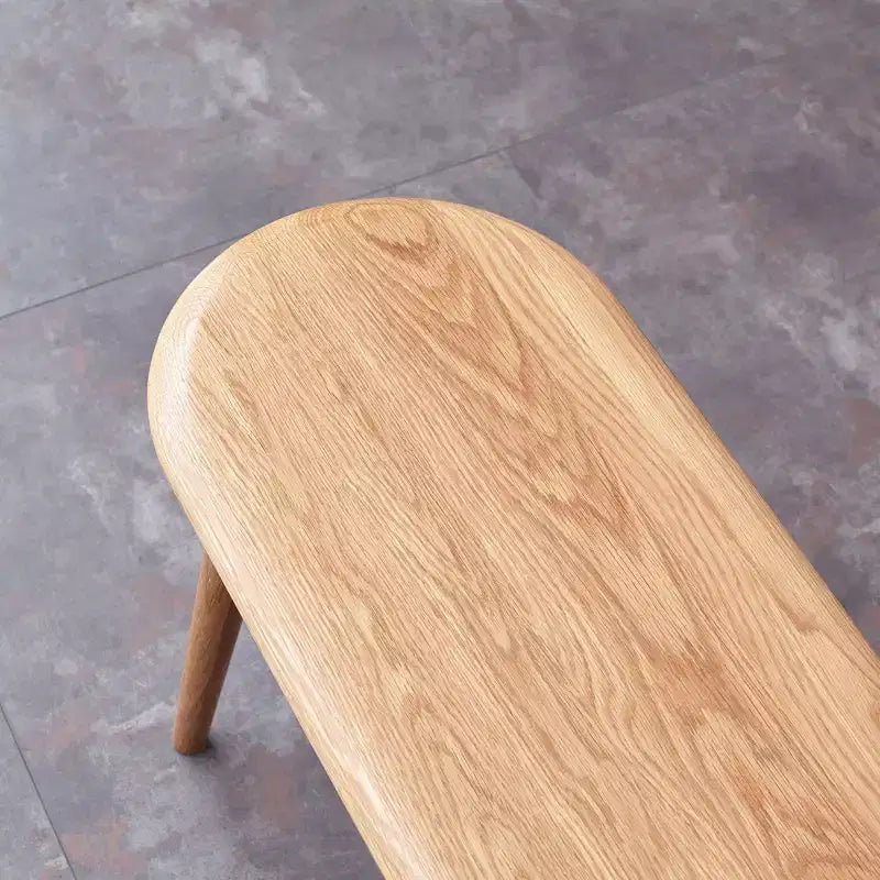 Banc ovale TUYOHW 47.2 en bois de chêne de première qualité, banc de salle à manger chic pour salle à manger et patio, long banc de salle à manger pour 2-3 personnes, capacité de 250 kg