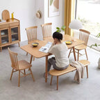 Banc ovale TUYOHW 47.2 en bois de chêne de première qualité, banc de salle à manger chic pour salle à manger et patio, long banc de salle à manger pour 2-3 personnes, capacité de 250 kg