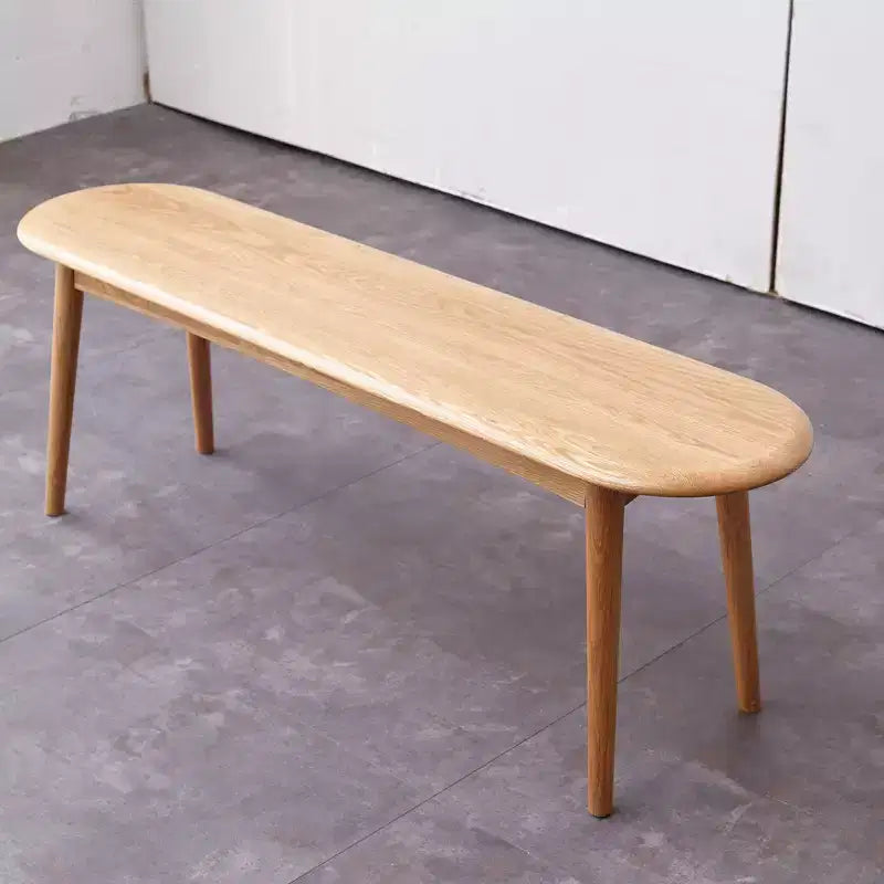 Banc ovale TUYOHW 47.2 en bois de chêne de première qualité, banc de salle à manger chic pour salle à manger et patio, long banc de salle à manger pour 2-3 personnes, capacité de 250 kg