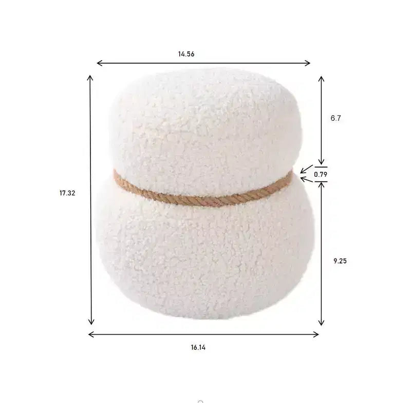 TUYOHW 17.3 Chic Bonhomme de neige Tabouret,Mignon Repose-pieds Tabouret,Ottoman d'appoint pour Salon,Repose-pieds Plissé en Brocart avec 150lbs Capacité