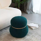 TUYOHW 17.3 Chic Bonhomme de neige Tabouret,Mignon Repose-pieds Tabouret,Ottoman d'appoint pour Salon,Repose-pieds Plissé en Brocart avec 150lbs Capacité