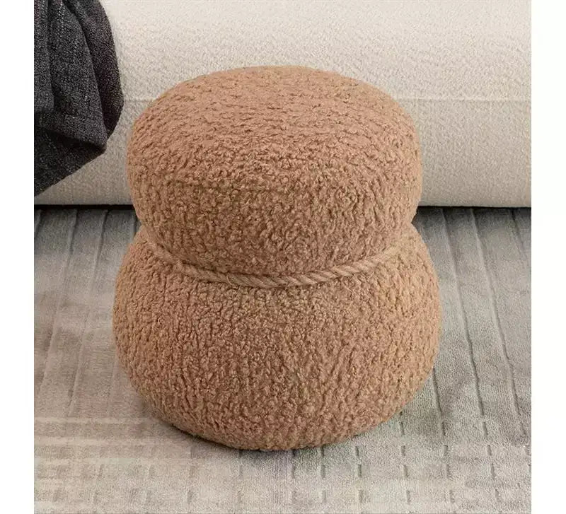 TUYOHW 17.3 Chic Bonhomme de neige Tabouret,Mignon Repose-pieds Tabouret,Ottoman d'appoint pour Salon,Repose-pieds Plissé en Brocart avec 150lbs Capacité