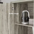 TUYOHW Buffet gris, buffet de rangement avec 4 portes à relief diamant, étagères réglables, armoire pour salon, salle à manger, cuisine, entrée