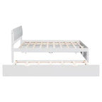 Lit plateforme Bellemave avec tiroirs, Cadre de lit plateforme en bois massif avec tête et pied de lit pour chambre à coucher