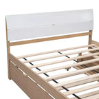 Lit plateforme Bellemave avec tiroirs, Cadre de lit plateforme en bois massif avec tête et pied de lit pour chambre à coucher