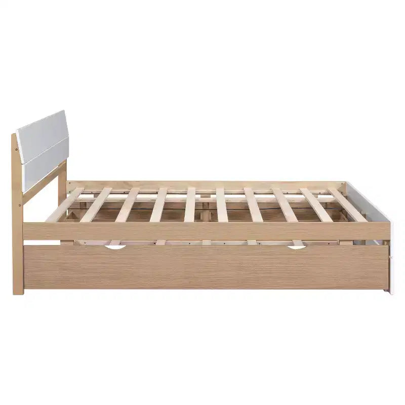 Lit plateforme Bellemave avec tiroirs, Cadre de lit plateforme en bois massif avec tête et pied de lit pour chambre à coucher