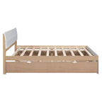 Lit plateforme Bellemave avec tiroirs, Cadre de lit plateforme en bois massif avec tête et pied de lit pour chambre à coucher