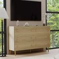 6 Drawers Dresser for Bedroom, 47.2 Wide Wood Rustic Chest of Drawers with Bar Handles, Storage Dressers Organizer for Bedroom, Living Room, Hallway