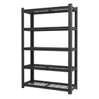 VIYET 72 5-Tier Heavy-Duty Metal Mesh Shelving Rack - 2000lbs Total Capacity Adjustable Storage for Pantry, Garage & Kitchen, Black