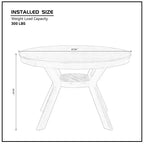 Ensemble de salle à manger moderne 5 pièces en bois, table ronde de 120 cm avec 4 chaises rembourrées, meubles pour petits espaces de cuisine et salle à manger - Panipeachy