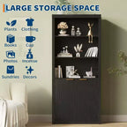 Bibliothèque et étagère de 70,9 pouces de haut, bibliothèque en bois avec portes, bibliothèques à 5 étagères avec étagère supérieure réglable pour bureau à domicile, salon